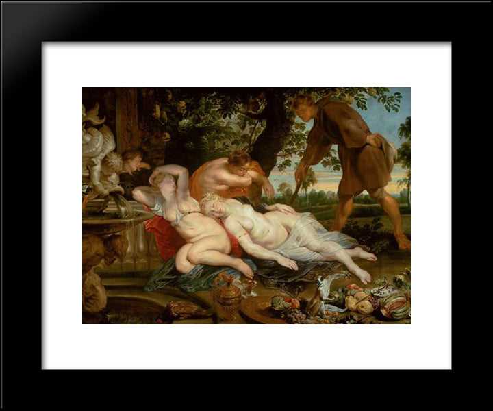 Cymon And Iphigenia 20x24 Black Modern Wood Framed Art Print Poster by Snyders, Frans