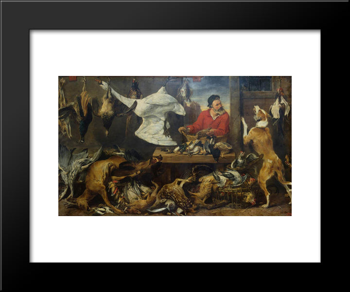 Game Stall 20x24 Black Modern Wood Framed Art Print Poster by Snyders, Frans