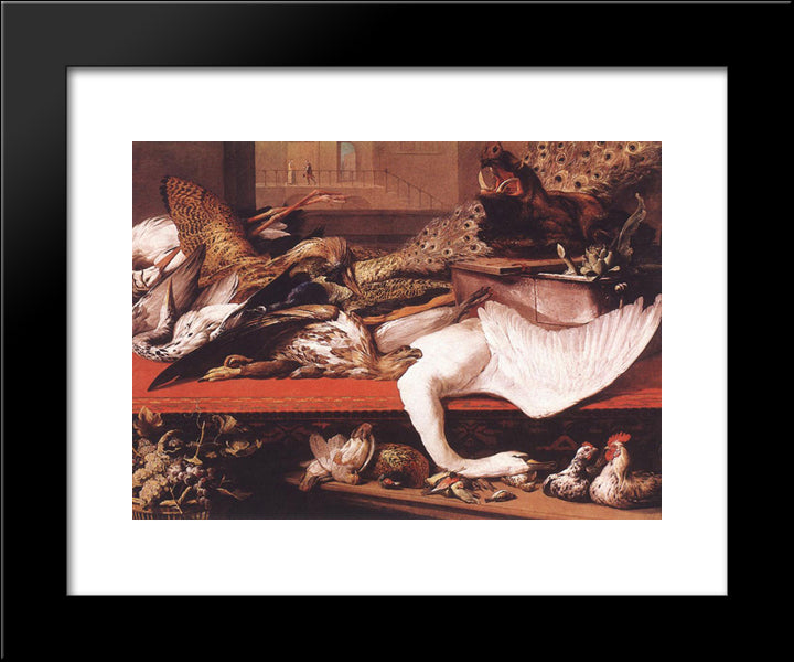 Still Life 20x24 Black Modern Wood Framed Art Print Poster by Snyders, Frans