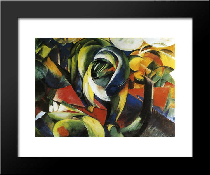 Mandrill 20x24 Black Modern Wood Framed Art Print Poster by Marc, Franz