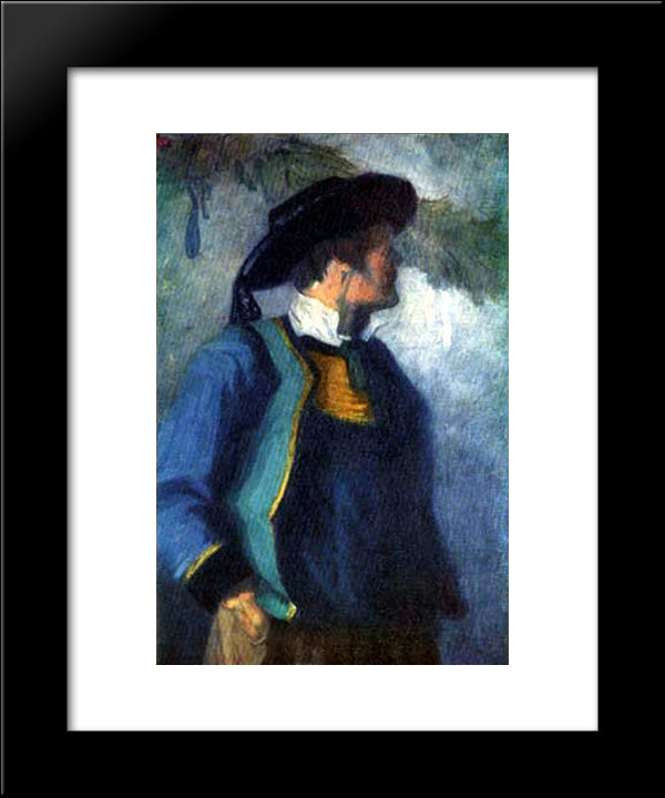 Self-Portrait 20x24 Black Modern Wood Framed Art Print Poster by Marc, Franz