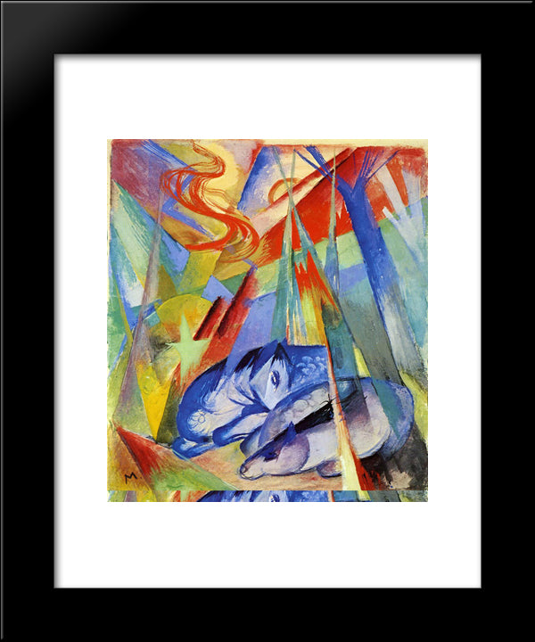 Sleeping Animals 20x24 Black Modern Wood Framed Art Print Poster by Marc, Franz