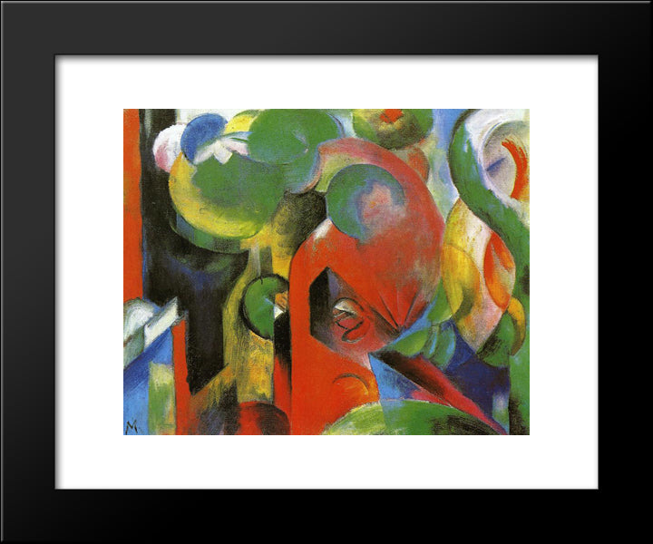 Small Composition Iii 20x24 Black Modern Wood Framed Art Print Poster by Marc, Franz