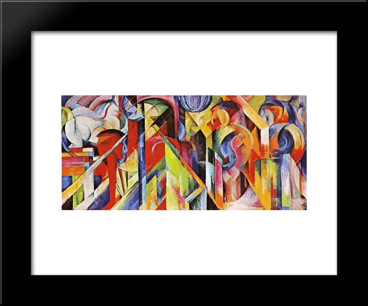 Stables 20x24 Black Modern Wood Framed Art Print Poster by Marc, Franz