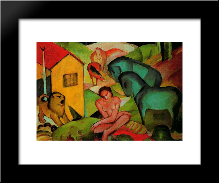 The Dream 20x24 Black Modern Wood Framed Art Print Poster by Marc, Franz