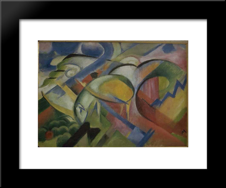 The Lamb 20x24 Black Modern Wood Framed Art Print Poster by Marc, Franz