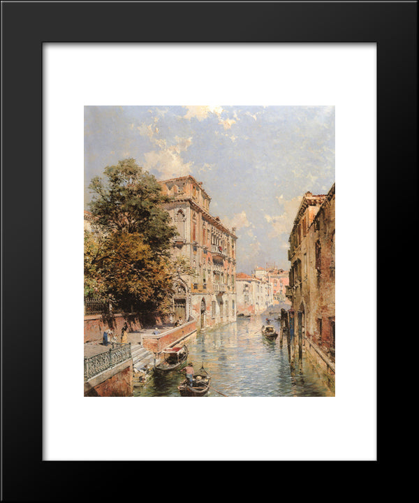 A View In Venice, Rio S. Marina 20x24 Black Modern Wood Framed Art Print Poster by Unterberger, Franz Richard