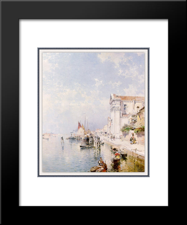 View Of The Zatteri Venice 20x24 Black Modern Wood Framed Art Print Poster by Unterberger, Franz Richard