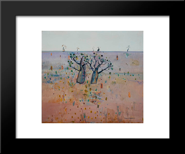 Boab Trees, Kimberley'S 20x24 Black Modern Wood Framed Art Print Poster by Williams, Fred