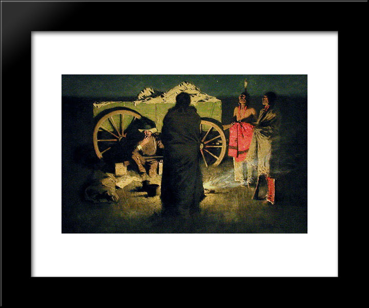 Shotgun Hospitality 20x24 Black Modern Wood Framed Art Print Poster by Remington, Frederic