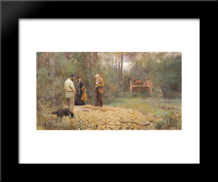 A Bush Burial 20x24 Black Modern Wood Framed Art Print Poster by McCubbin, Frederick