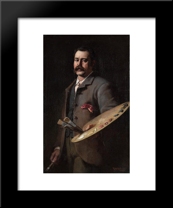 Self-Portrait 20x24 Black Modern Wood Framed Art Print Poster by McCubbin, Frederick