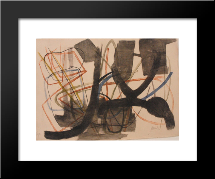 Farbradierung Iv 20x24 Black Modern Wood Framed Art Print Poster by Winter, Fritz