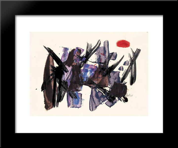 Komposition Mit Rotem Fleck 20x24 Black Modern Wood Framed Art Print Poster by Winter, Fritz
