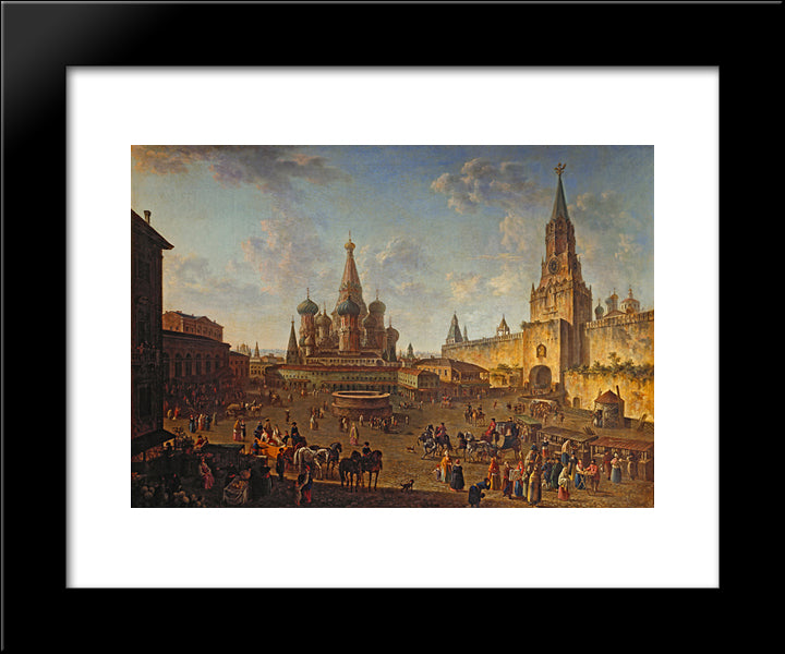 Red Square, Moscow 20x24 Black Modern Wood Framed Art Print Poster by Alekseyev, Fyodor