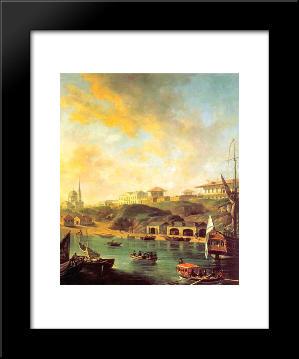View Of The Town Mykolaiv 20x24 Black Modern Wood Framed Art Print Poster by Alekseyev, Fyodor