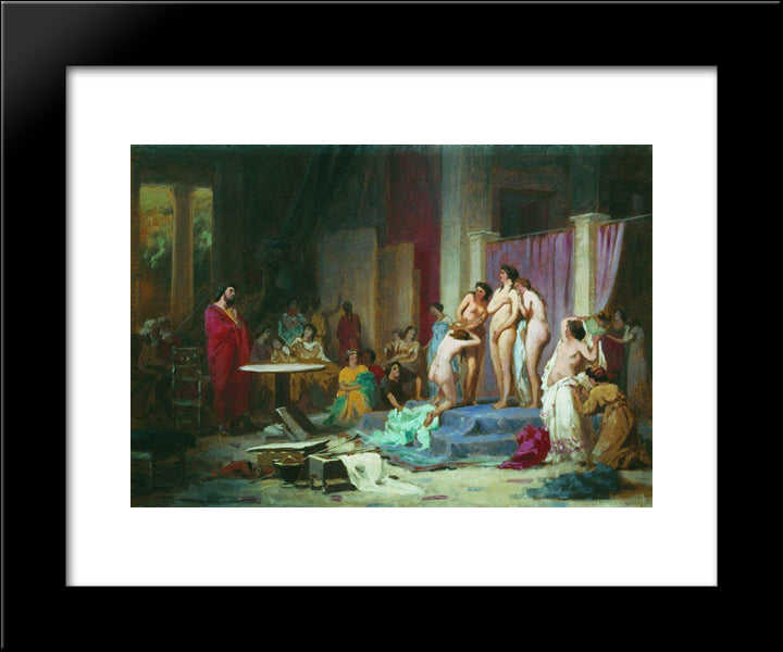 Apelles Chooses Nudes 20x24 Black Modern Wood Framed Art Print Poster by Bronnikov, Fyodor