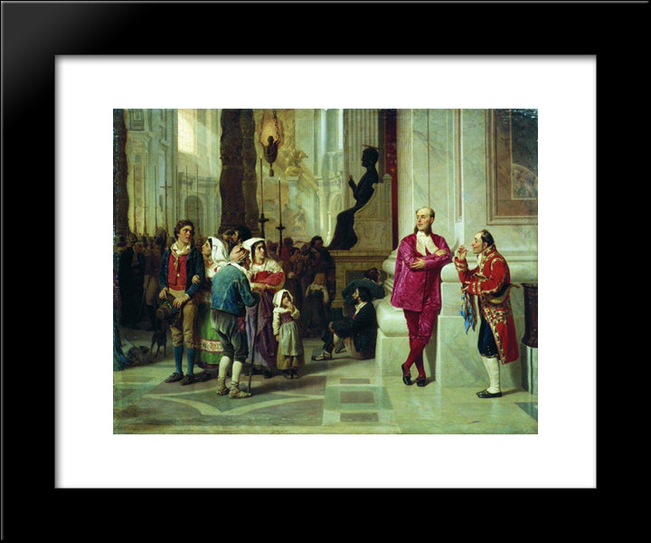 At The Reception Of The Pope 20x24 Black Modern Wood Framed Art Print Poster by Bronnikov, Fyodor
