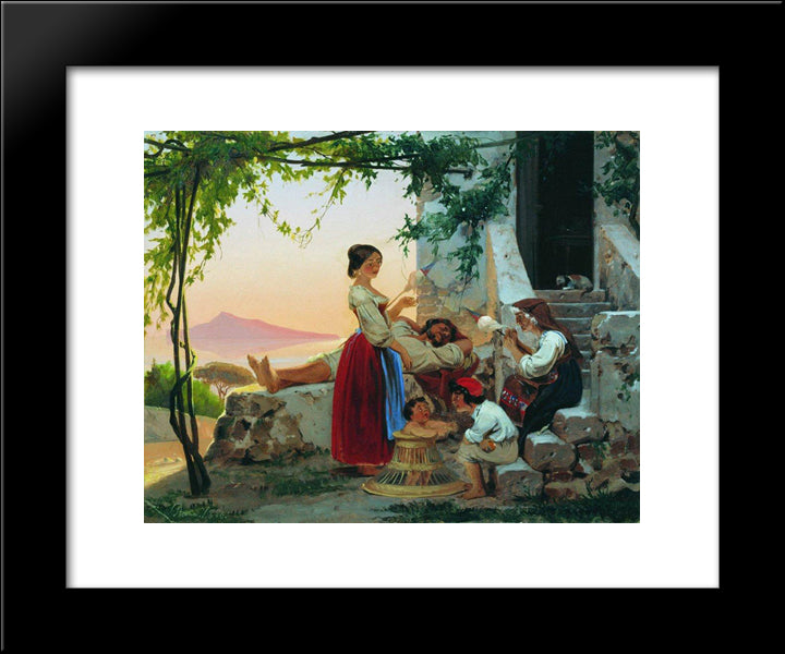 In The Family 20x24 Black Modern Wood Framed Art Print Poster by Bronnikov, Fyodor