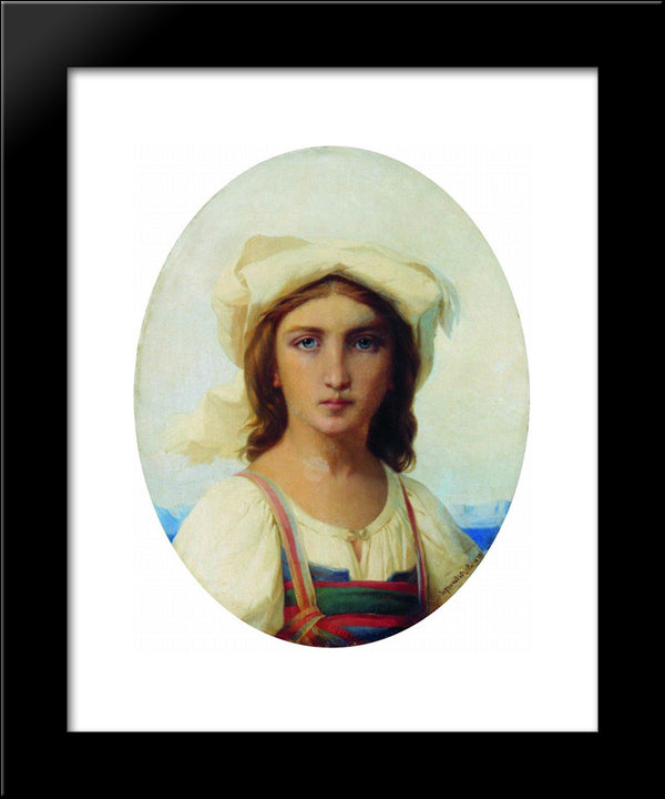 Italian Woman 20x24 Black Modern Wood Framed Art Print Poster by Bronnikov, Fyodor