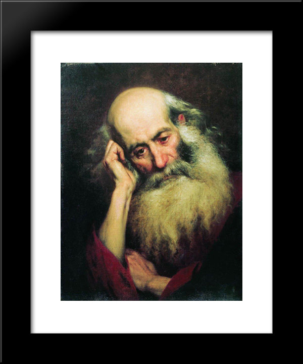 Portrait Of An Old Man 20x24 Black Modern Wood Framed Art Print Poster by Bronnikov, Fyodor