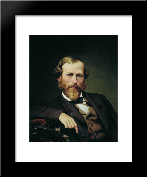 Portrait Of The Artist K.D. Flavitsky 20x24 Black Modern Wood Framed Art Print Poster by Bronnikov, Fyodor