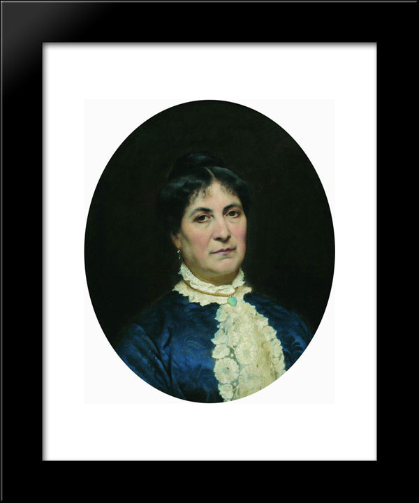 Portrait Of The Artist'S Wife 20x24 Black Modern Wood Framed Art Print Poster by Bronnikov, Fyodor