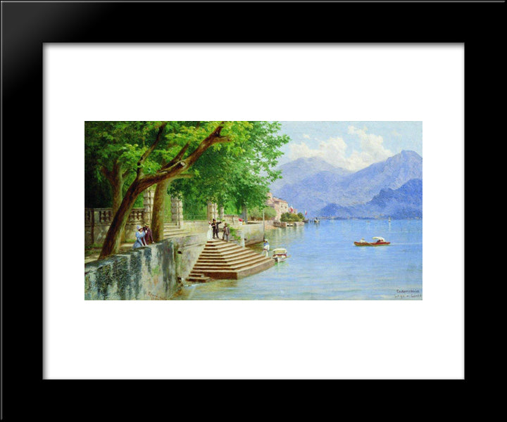 Rest On The Lake 20x24 Black Modern Wood Framed Art Print Poster by Bronnikov, Fyodor