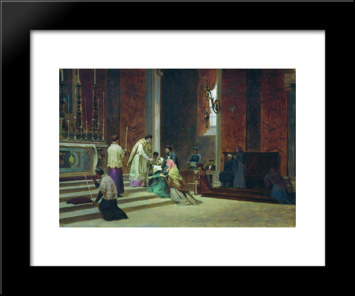 The Catholic Mass 20x24 Black Modern Wood Framed Art Print Poster by Bronnikov, Fyodor