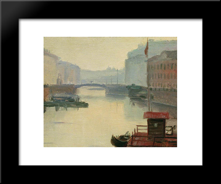 At The Sink 20x24 Black Modern Wood Framed Art Print Poster by Vasilyev, Fyodor