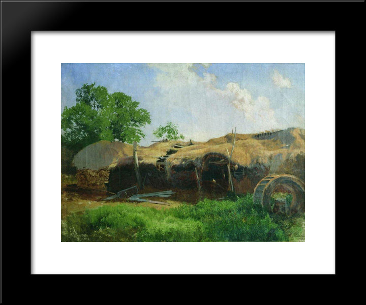 Barns 20x24 Black Modern Wood Framed Art Print Poster by Vasilyev, Fyodor