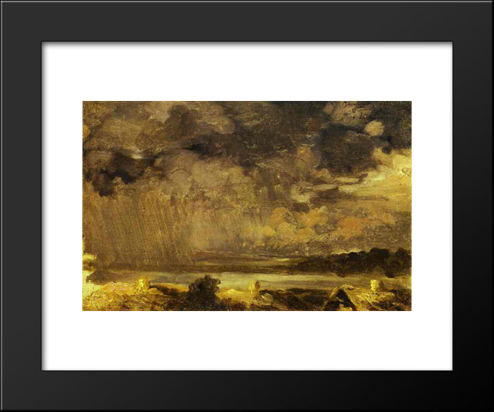 Clouds. The Village Of Krestinskoye 20x24 Black Modern Wood Framed Art Print Poster by Vasilyev, Fyodor