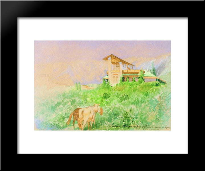 Crimea. Yalta 20x24 Black Modern Wood Framed Art Print Poster by Vasilyev, Fyodor