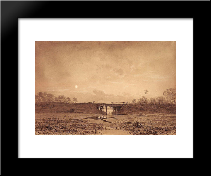 Evening 20x24 Black Modern Wood Framed Art Print Poster by Vasilyev, Fyodor