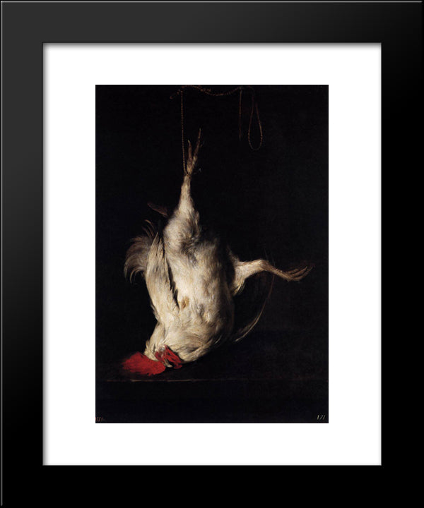 Dead Cock 20x24 Black Modern Wood Framed Art Print Poster by Metsu, Gabriel