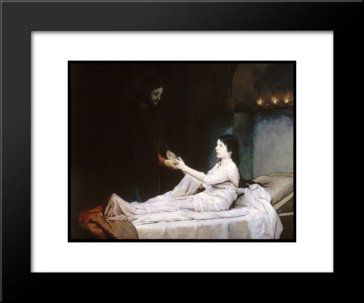 The Raising Of The Daughter Of Jairus 20x24 Black Modern Wood Framed Art Print Poster by Max, Gabriel von
