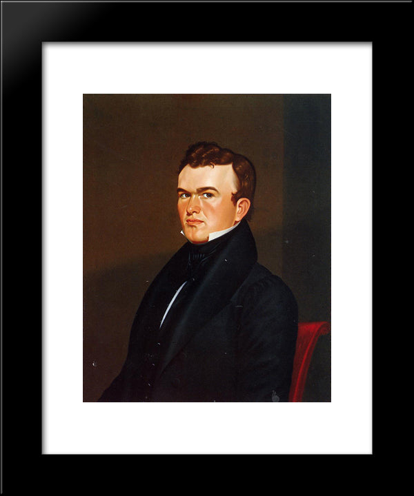 Self-Portrait 20x24 Black Modern Wood Framed Art Print Poster by Bingham, George Caleb