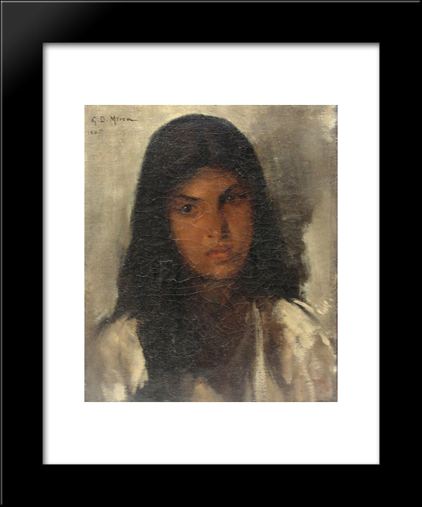 Portrait Of A Young Woman 20x24 Black Modern Wood Framed Art Print Poster by Mirea, George Demetrescu