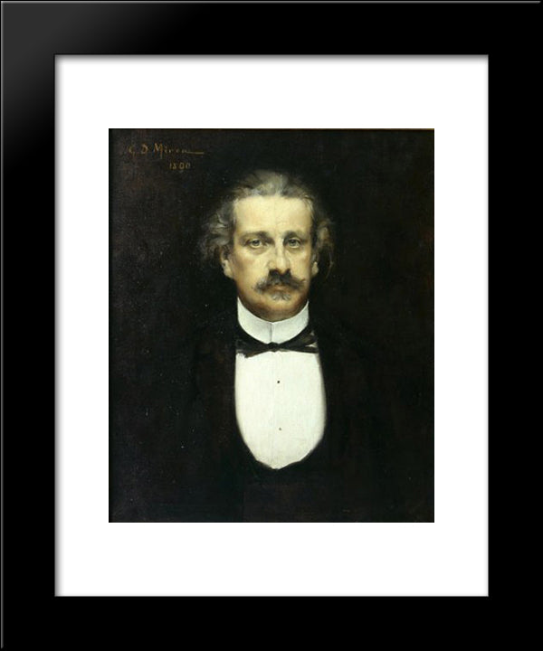 Portrait Of Alexandru Odobescu 20x24 Black Modern Wood Framed Art Print Poster by Mirea, George Demetrescu
