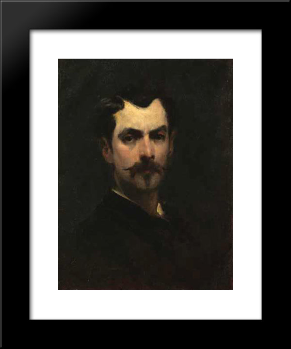 Self-Portrait 20x24 Black Modern Wood Framed Art Print Poster by Mirea, George Demetrescu