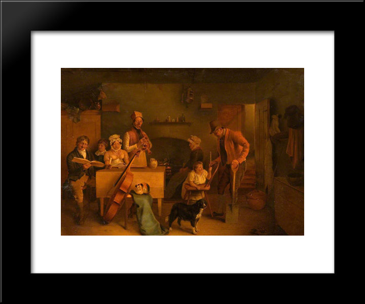Cottage Interior 20x24 Black Modern Wood Framed Art Print Poster by Mason, George Hemming