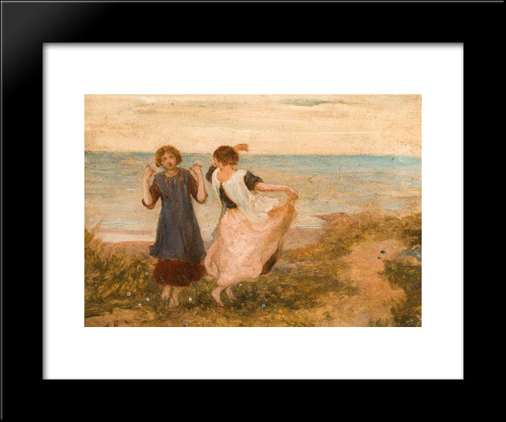 Girls Dancing, A Pastoral Symphony 20x24 Black Modern Wood Framed Art Print Poster by Mason, George Hemming