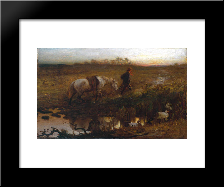 The Cast Shoe 20x24 Black Modern Wood Framed Art Print Poster by Mason, George Hemming