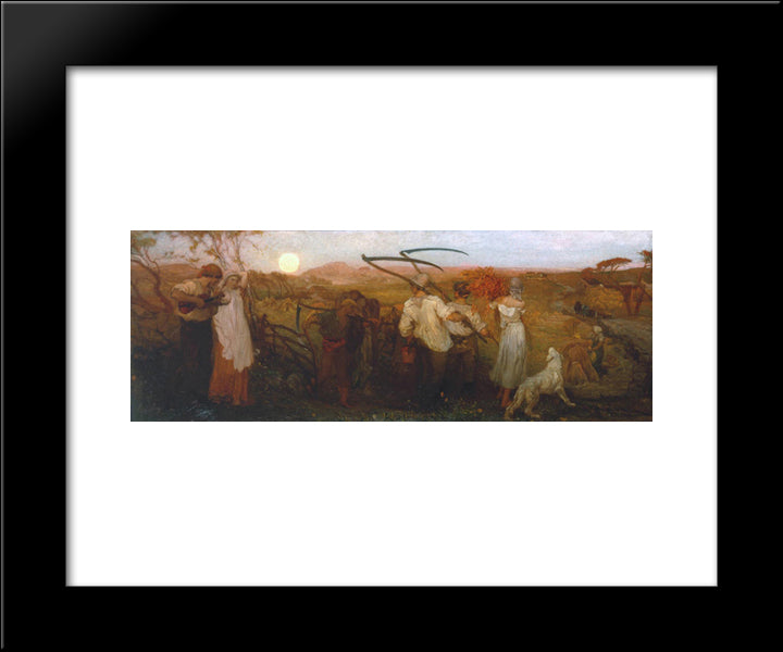 The Harvest Moon 20x24 Black Modern Wood Framed Art Print Poster by Mason, George Hemming