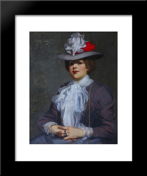 The Grey Hat 1902 20x24 Black Modern Wood Framed Art Print Poster by Henry, George