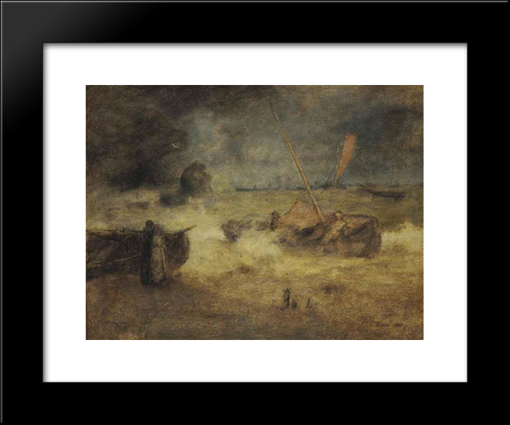 Coast Of Cornwall 20x24 Black Modern Wood Framed Art Print Poster by Inness, George