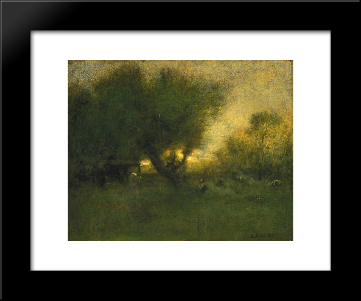 In The Gloaming 20x24 Black Modern Wood Framed Art Print Poster by Inness, George