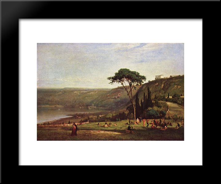 Lake Albano 20x24 Black Modern Wood Framed Art Print Poster by Inness, George