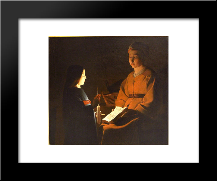 Education Of The Virgin 20x24 Black Modern Wood Framed Art Print Poster by La Tour, Georges de