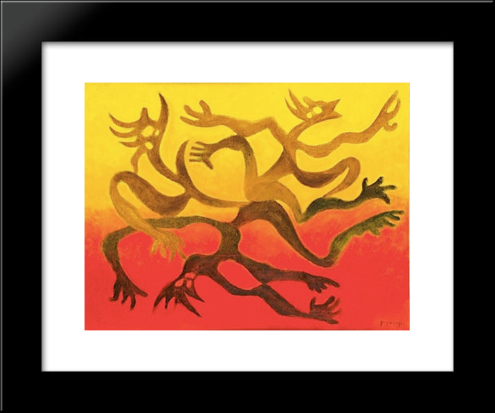 Figures Et Ombres 20x24 Black Modern Wood Framed Art Print Poster by Papazoff, Georges